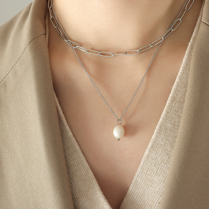 Elegance Pearl Link Necklace