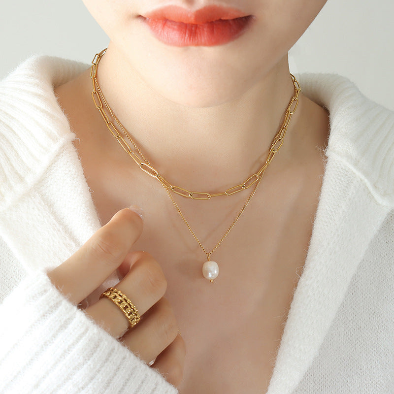 Elegance Pearl Link Necklace