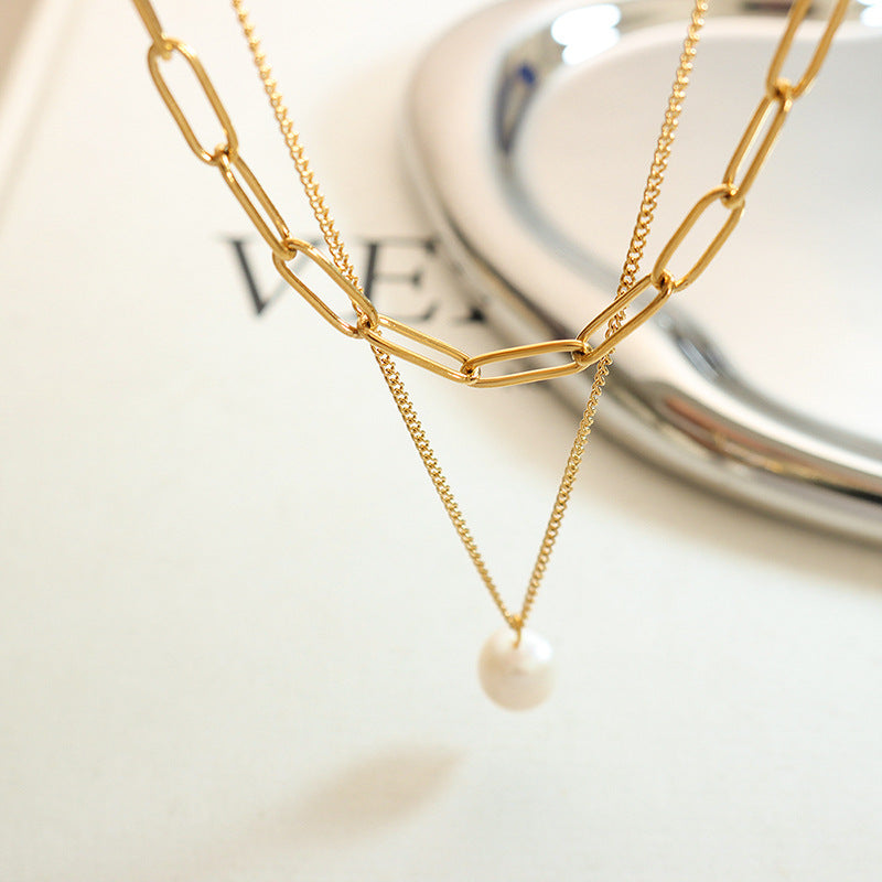 Elegance Pearl Link Necklace