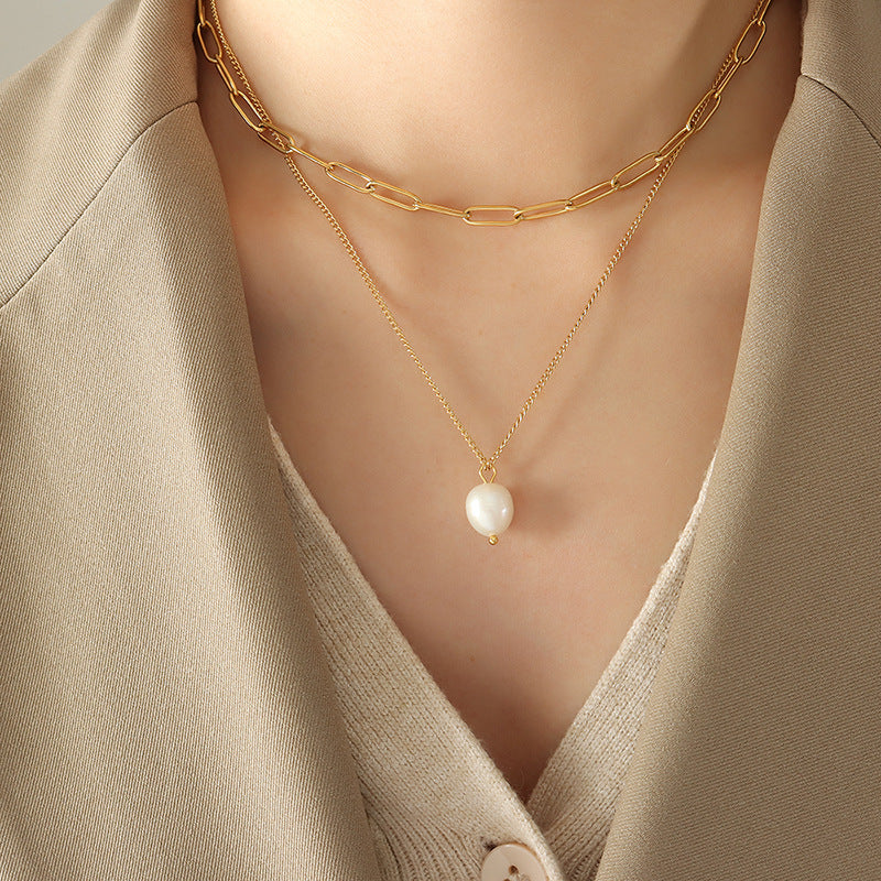 Elegance Pearl Link Necklace