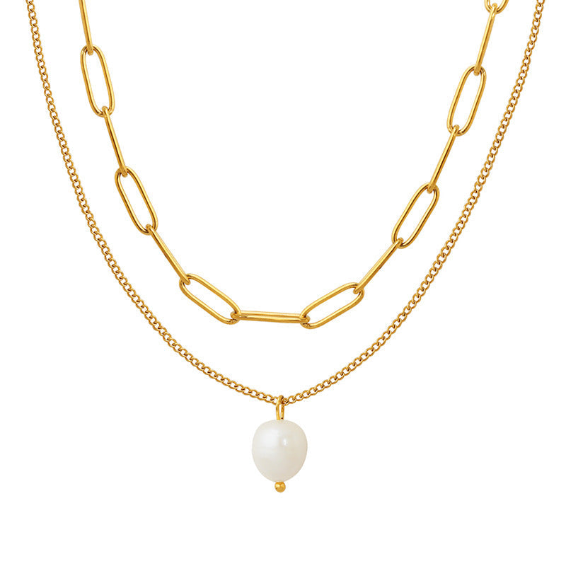 Elegance Pearl Link Necklace