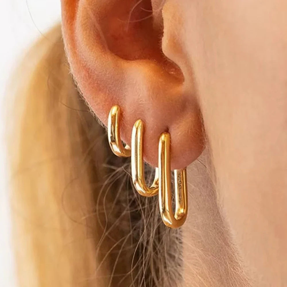 Huggie Square Hoop Earrings