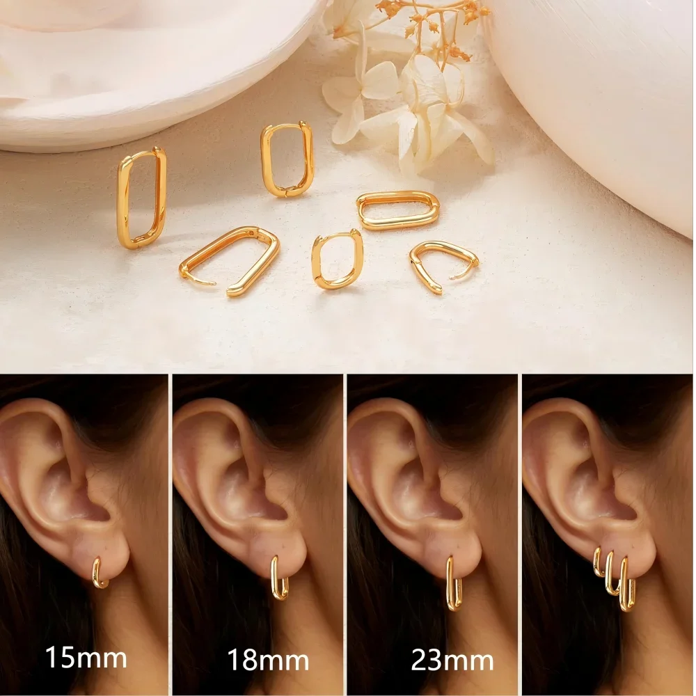 Huggie Square Hoop Earrings