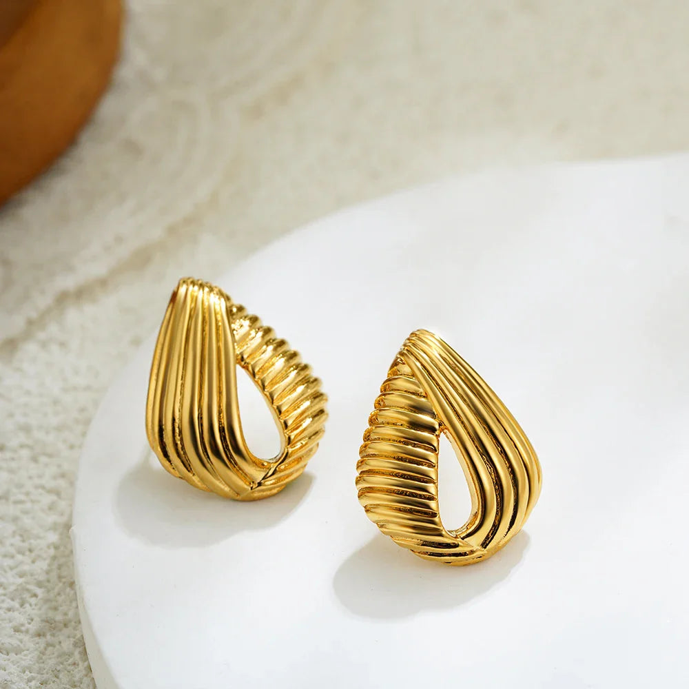 Three-Layer Textured Knot Earrings for Women-33