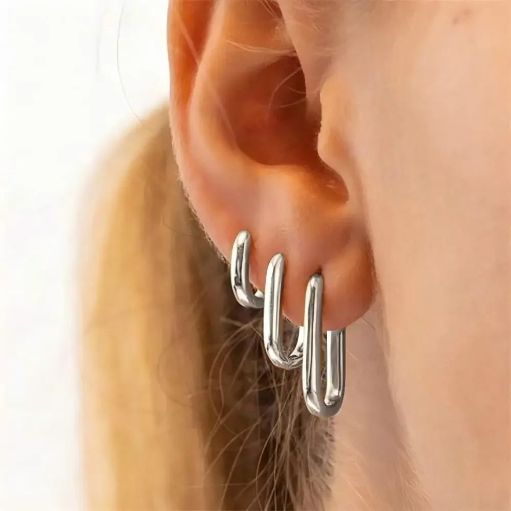 Huggie Square Hoop Earrings