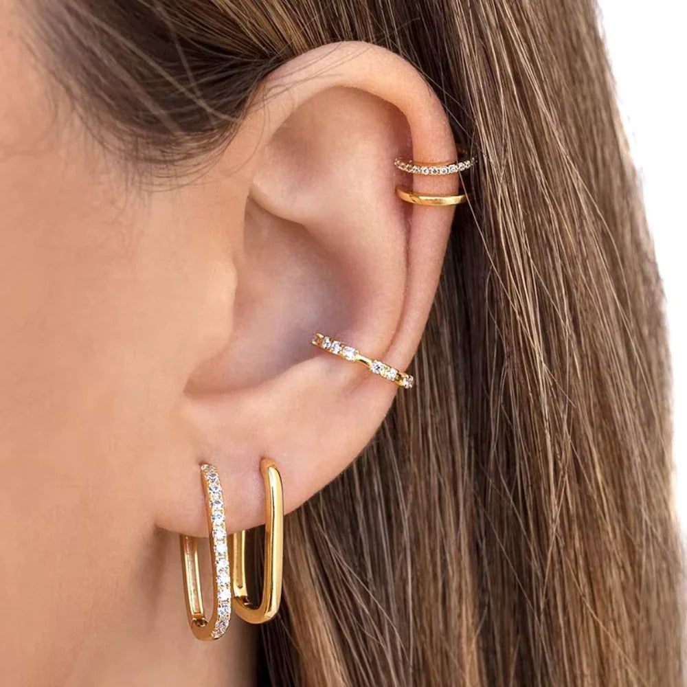 Huggie Square Hoop Earrings