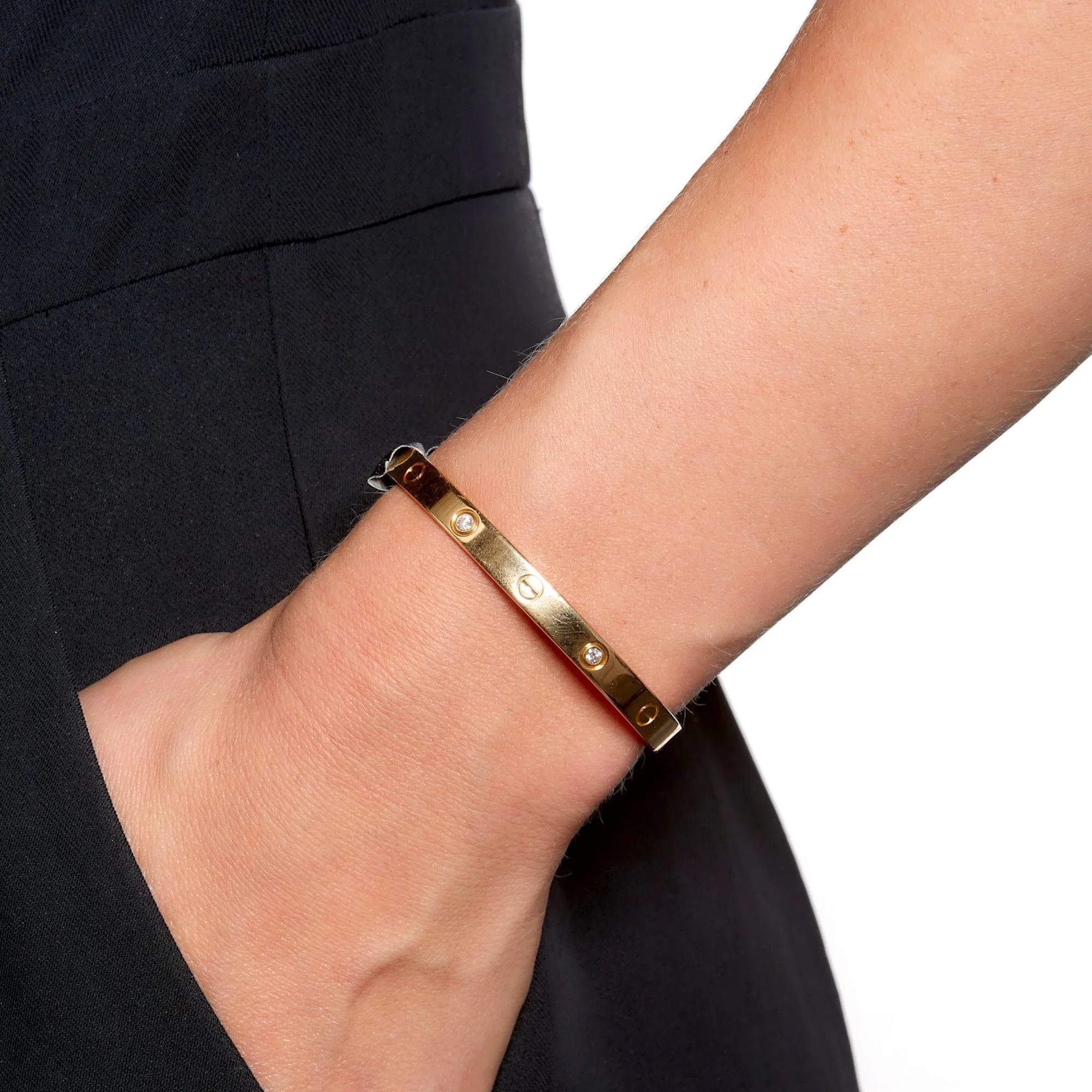 Diamond Screw Bangle Bracelet