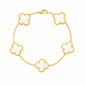 White Four Leaf Clover Bracelet - Lucky Charm Jewelry-0