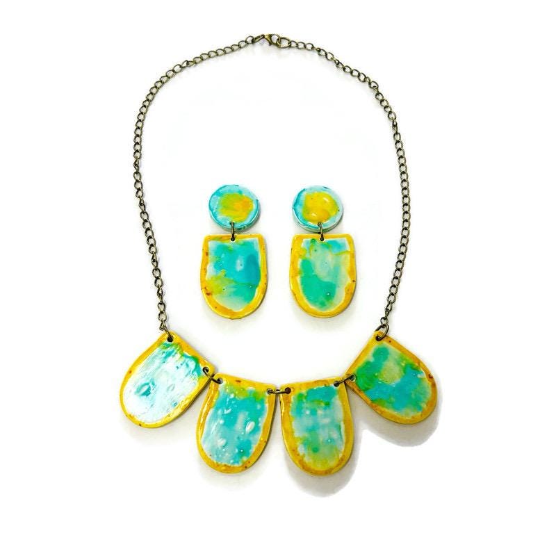 July Turquoise & Yellow Earrings