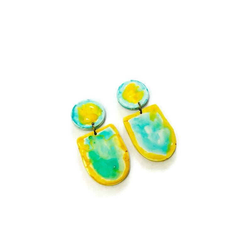 July Turquoise & Yellow Earrings