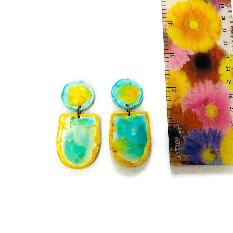 July Turquoise & Yellow Earrings