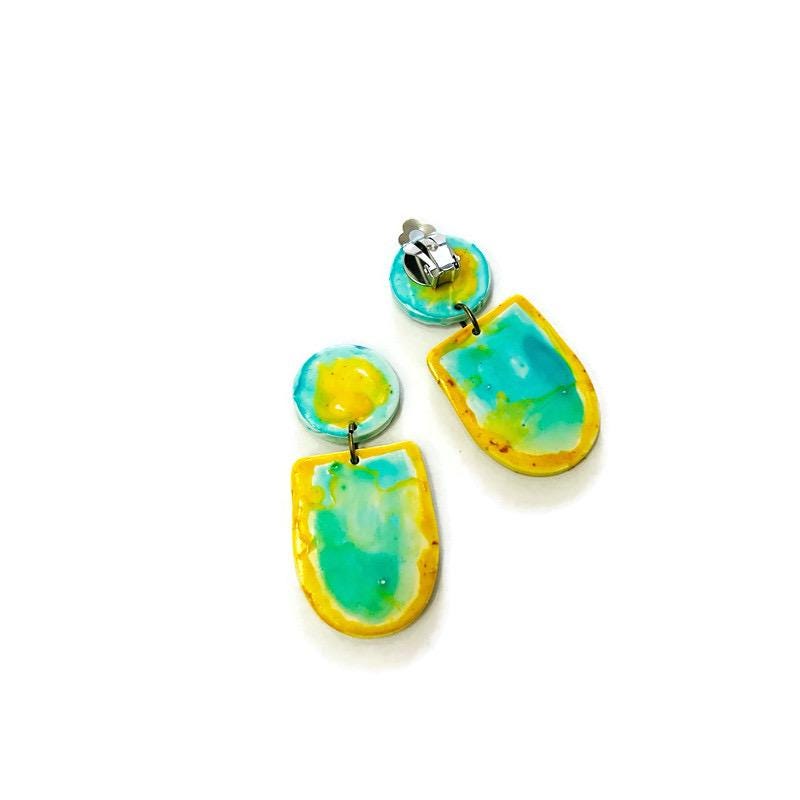 July Turquoise & Yellow Earrings
