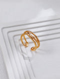 Hollowed-out Line Open Ring-2