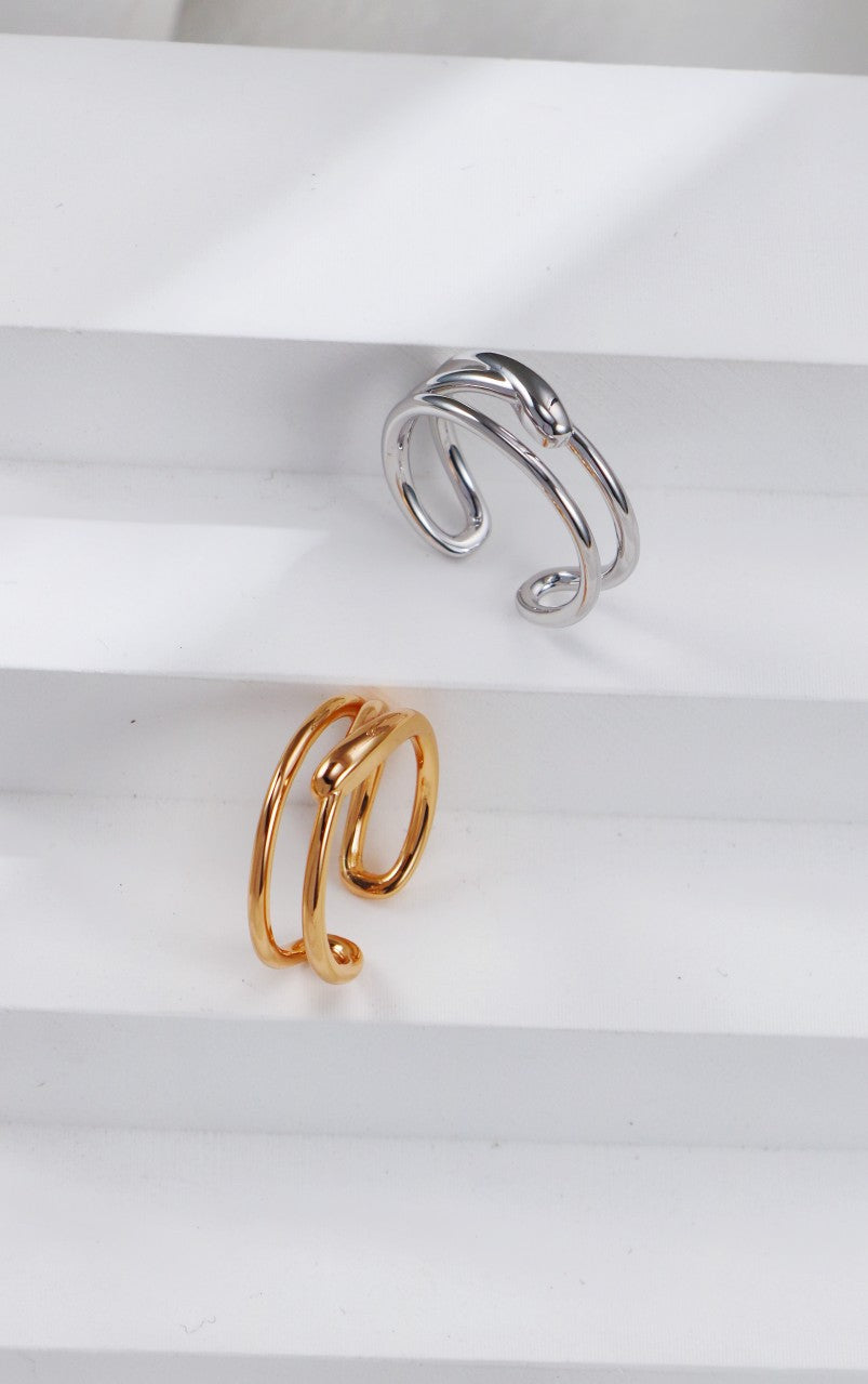Hollowed-out Line Open Ring-1